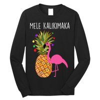 Mele Kalikimaka Flamingo Christmas Long Sleeve Shirt