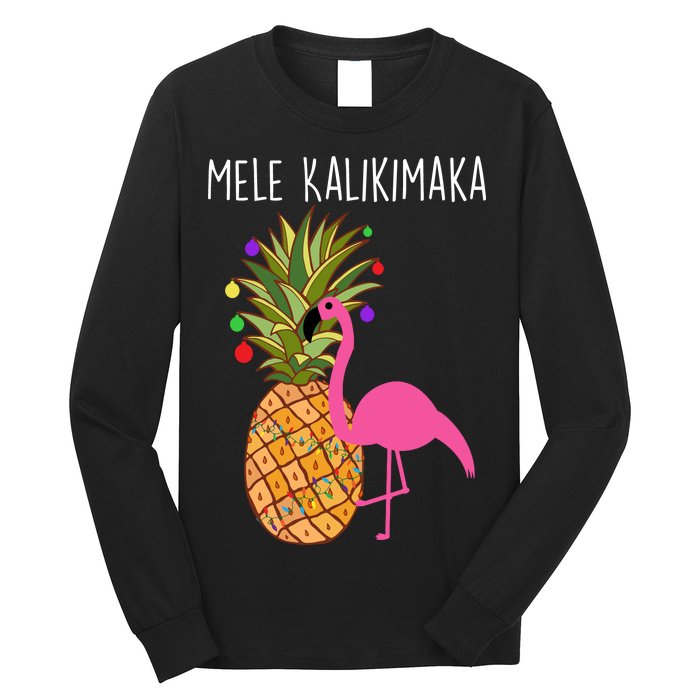 Mele Kalikimaka Flamingo Christmas Long Sleeve Shirt