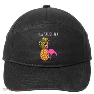 Mele Kalikimaka Flamingo Christmas 7-Panel Snapback Hat
