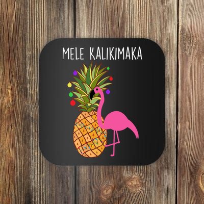 Mele Kalikimaka Flamingo Christmas Coaster