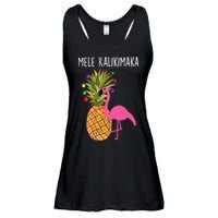 Mele Kalikimaka Flamingo Christmas Ladies Essential Flowy Tank