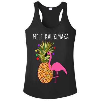 Mele Kalikimaka Flamingo Christmas Ladies PosiCharge Competitor Racerback Tank