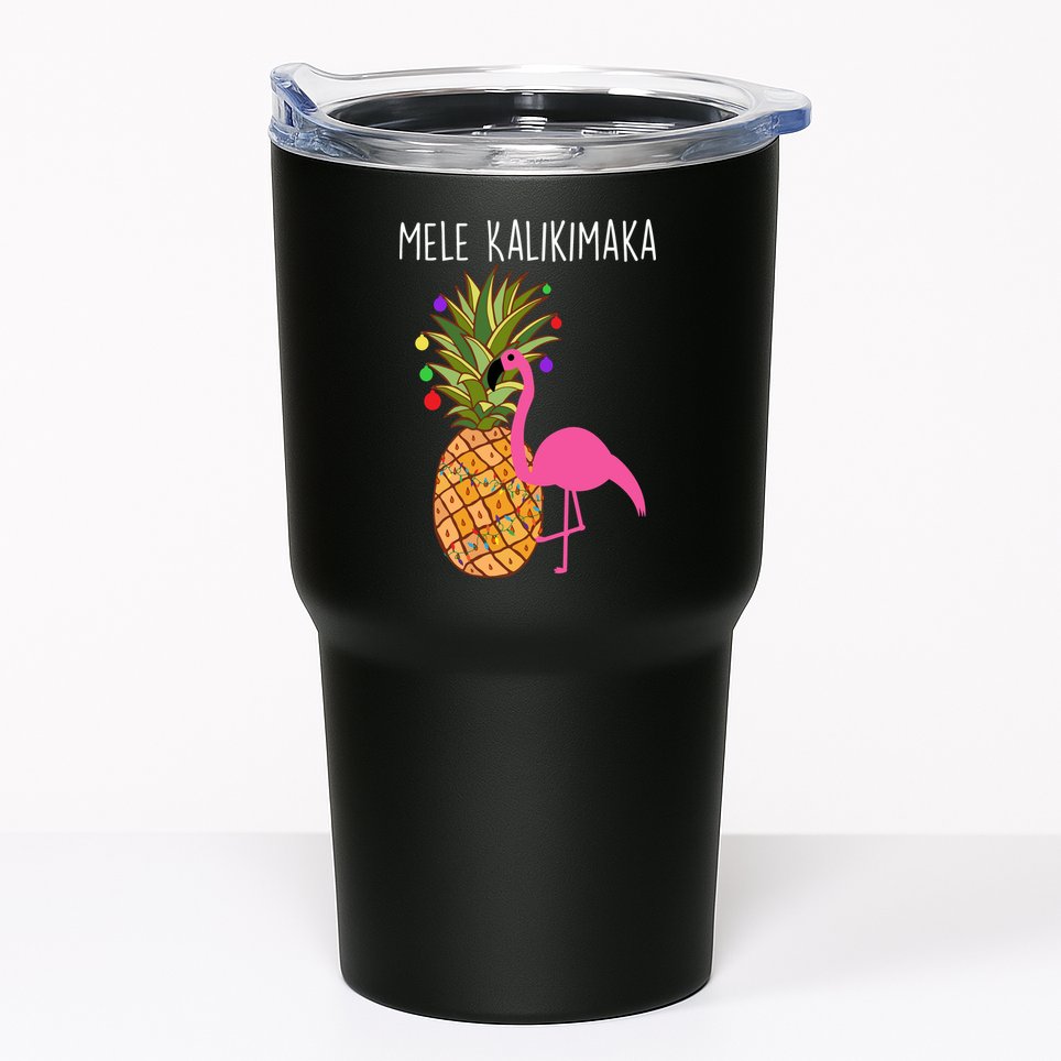 Mele Kalikimaka Flamingo Christmas Tumbler