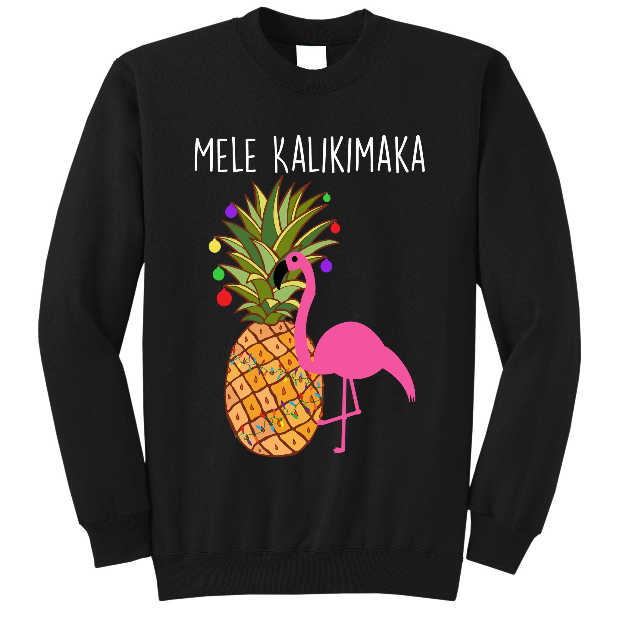 Mele Kalikimaka Flamingo Christmas Tall Sweatshirt