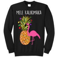 Mele Kalikimaka Flamingo Christmas Tall Sweatshirt