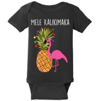 Mele Kalikimaka Flamingo Christmas Baby Bodysuit