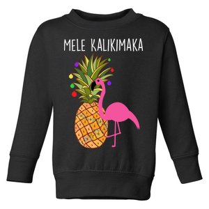 Mele Kalikimaka Flamingo Christmas Toddler Sweatshirt