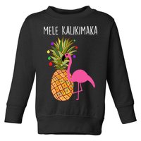 Mele Kalikimaka Flamingo Christmas Toddler Sweatshirt