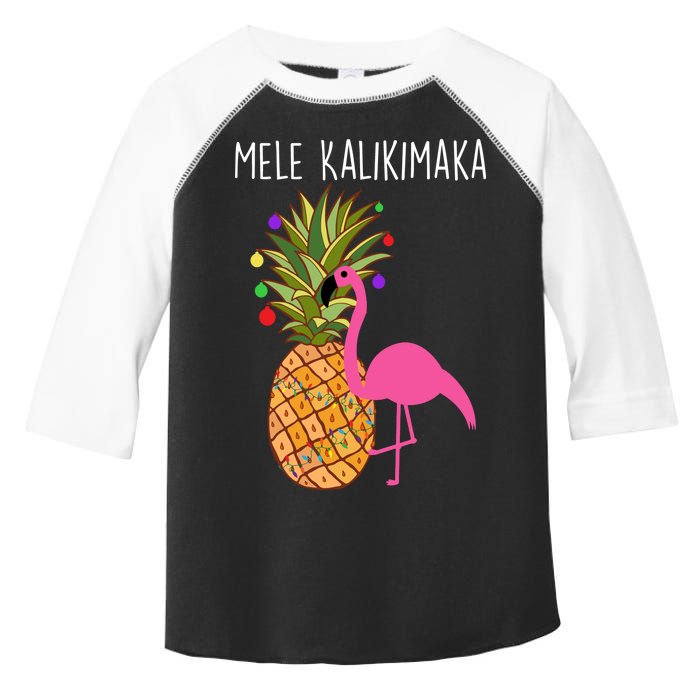 Mele Kalikimaka Flamingo Christmas Toddler Fine Jersey T-Shirt