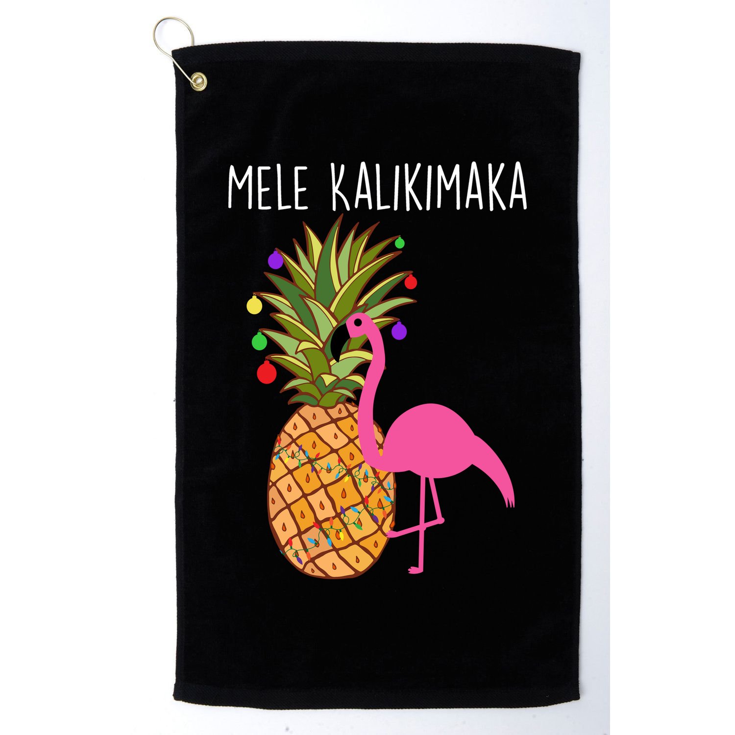 Mele Kalikimaka Flamingo Christmas Golf Towel