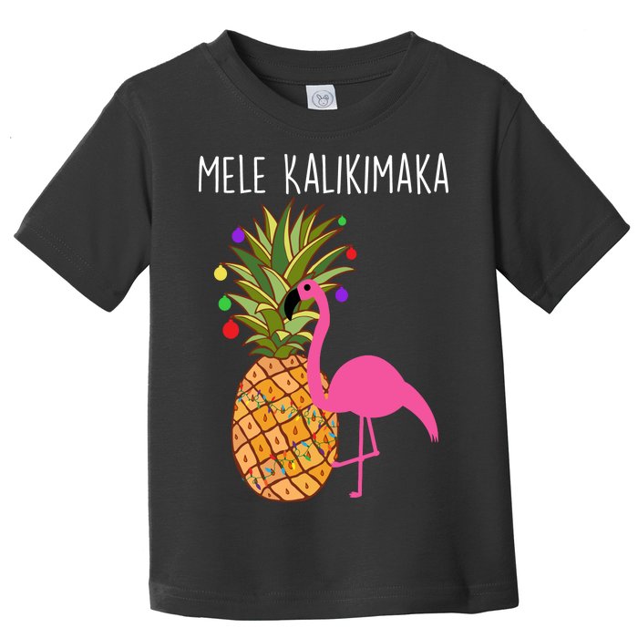 Mele Kalikimaka Flamingo Christmas Toddler T-Shirt