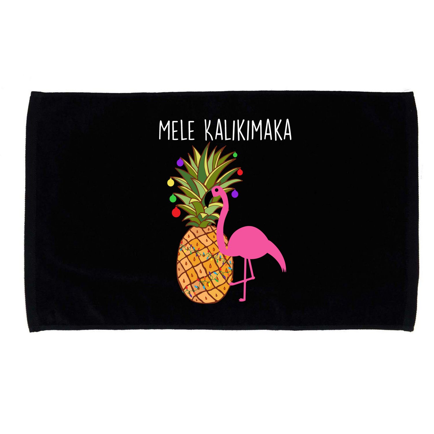 Mele Kalikimaka Flamingo Christmas Microfiber Hand Towel