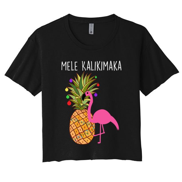 Mele Kalikimaka Flamingo Christmas Crop Top