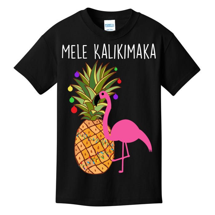 Mele Kalikimaka Flamingo Christmas Kids T-Shirt