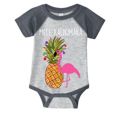 Mele Kalikimaka Flamingo Christmas Infant Baby Jersey Bodysuit