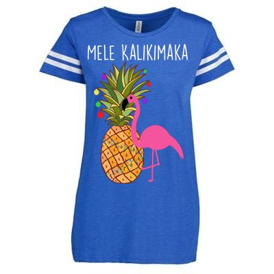 Mele Kalikimaka Flamingo Christmas Enza Ladies Jersey Football T-Shirt