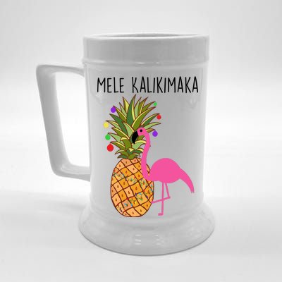 Mele Kalikimaka Flamingo Christmas Beer Stein