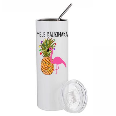 Mele Kalikimaka Flamingo Christmas Stainless Steel Tumbler