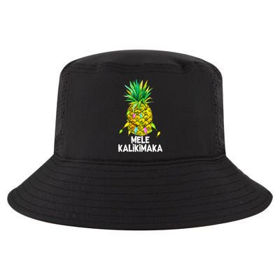 Mele Kalikimaka Pineapple Christmas lights Cool Comfort Performance Bucket Hat