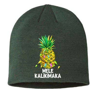 Mele Kalikimaka Pineapple Christmas lights Sustainable Beanie