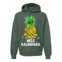 Mele Kalikimaka Pineapple Christmas lights Premium Hoodie