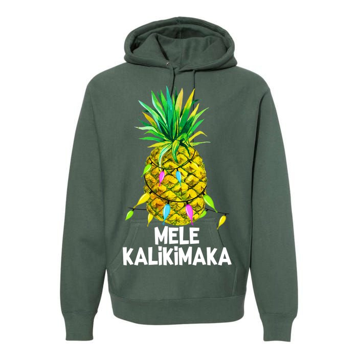 Mele Kalikimaka Pineapple Christmas lights Premium Hoodie