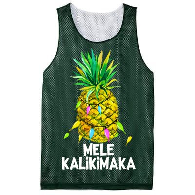 Mele Kalikimaka Pineapple Christmas lights Mesh Reversible Basketball Jersey Tank