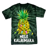 Mele Kalikimaka Pineapple Christmas lights Tie-Dye T-Shirt