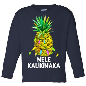 Mele Kalikimaka Pineapple Christmas lights Toddler Long Sleeve Shirt