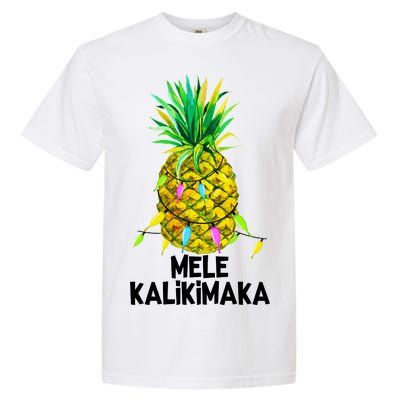 Mele Kalikimaka Pineapple Christmas lights Garment-Dyed Heavyweight T-Shirt