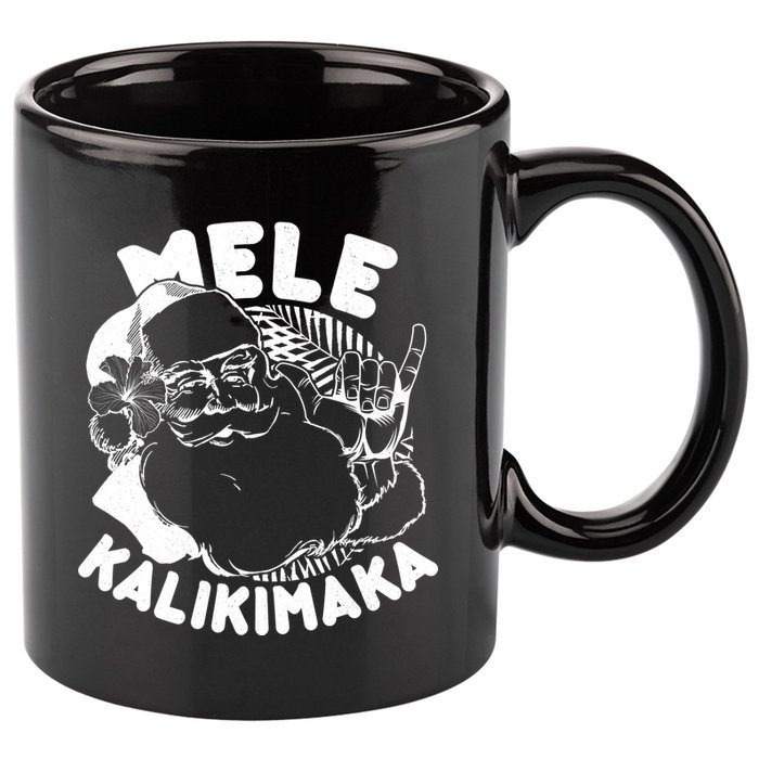 Mele Kalikimaka Santa Claus 11oz C Handle Ceramic Mug