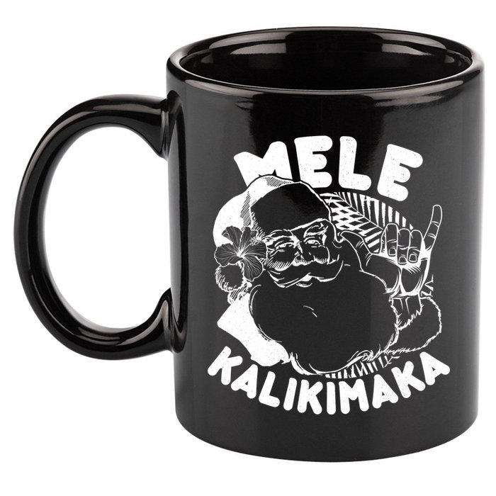 Mele Kalikimaka Santa Claus 11oz C Handle Ceramic Mug