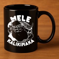 Mele Kalikimaka Santa Claus 11oz C Handle Ceramic Mug