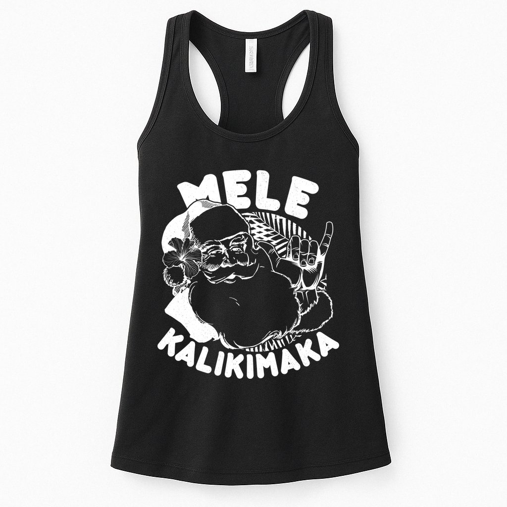 Mele Kalikimaka Santa Claus Womens Tank Top
