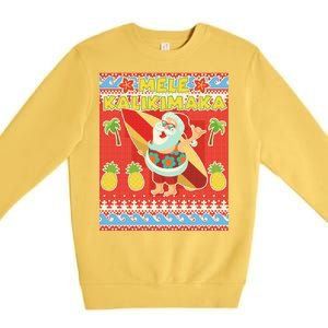 Mele Kalikimaka Santa Ugly Christmas Premium Crewneck Sweatshirt