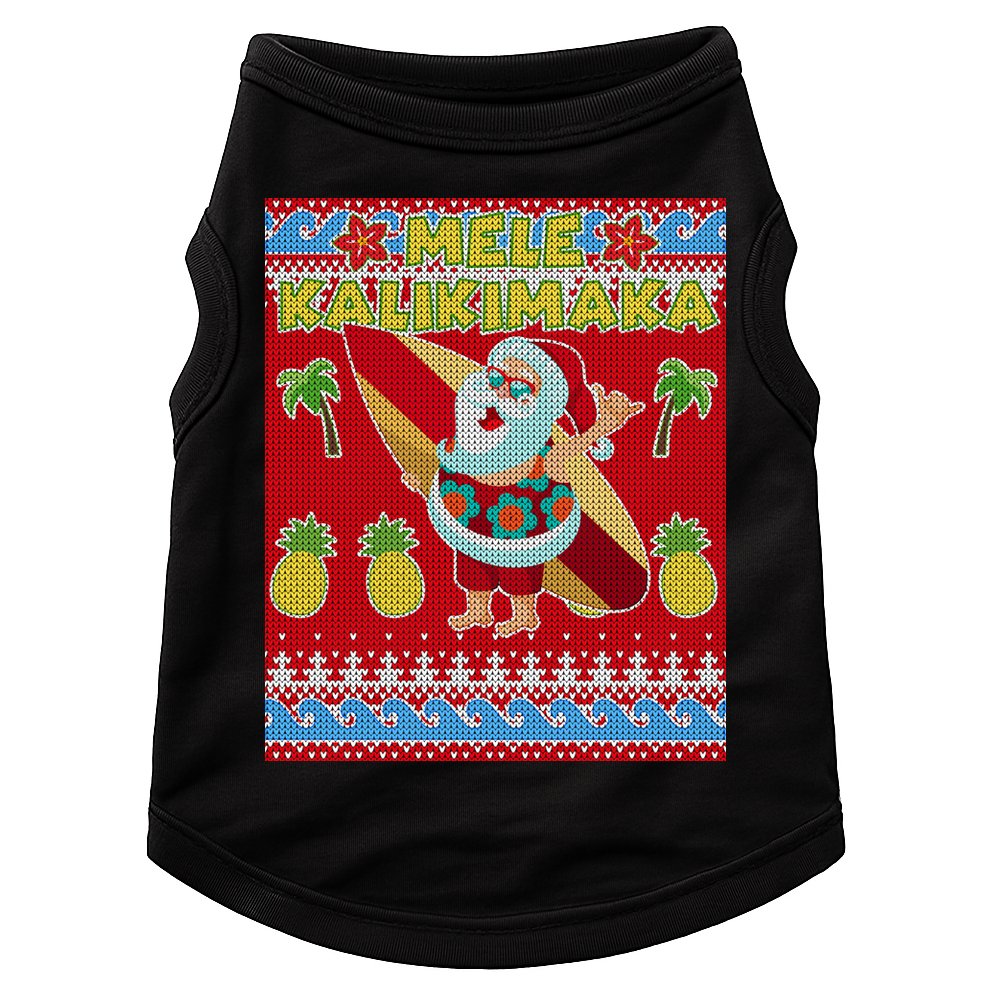Mele Kalikimaka Santa Ugly Christmas Doggie Tank