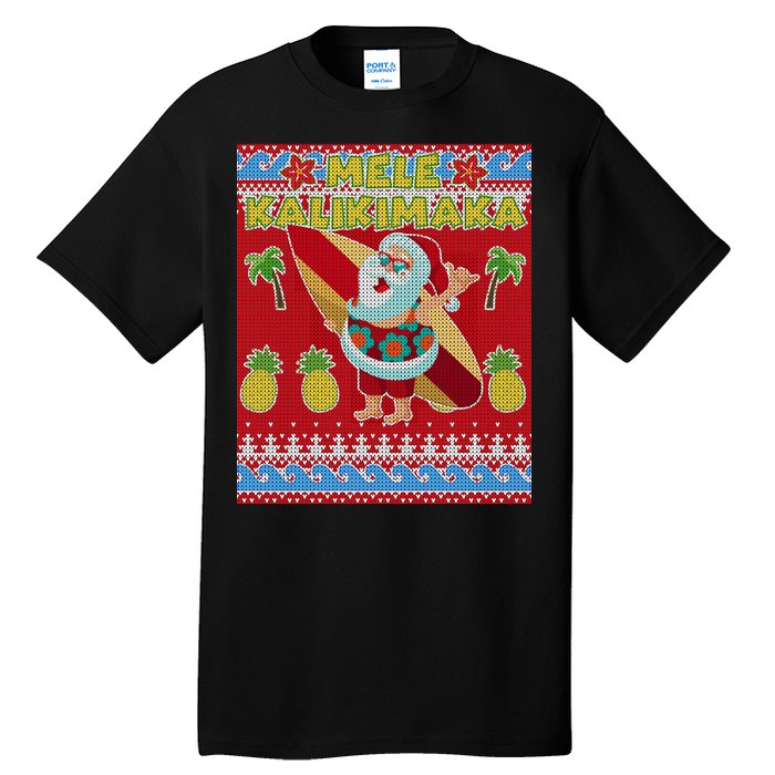 Mele Kalikimaka Santa Ugly Christmas Tall T-Shirt