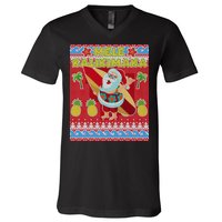 Mele Kalikimaka Santa Ugly Christmas V-Neck T-Shirt