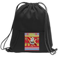 Mele Kalikimaka Santa Ugly Christmas Sweatshirt Cinch Pack Bag