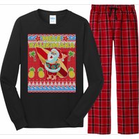 Mele Kalikimaka Santa Ugly Christmas Long Sleeve Pajama Set