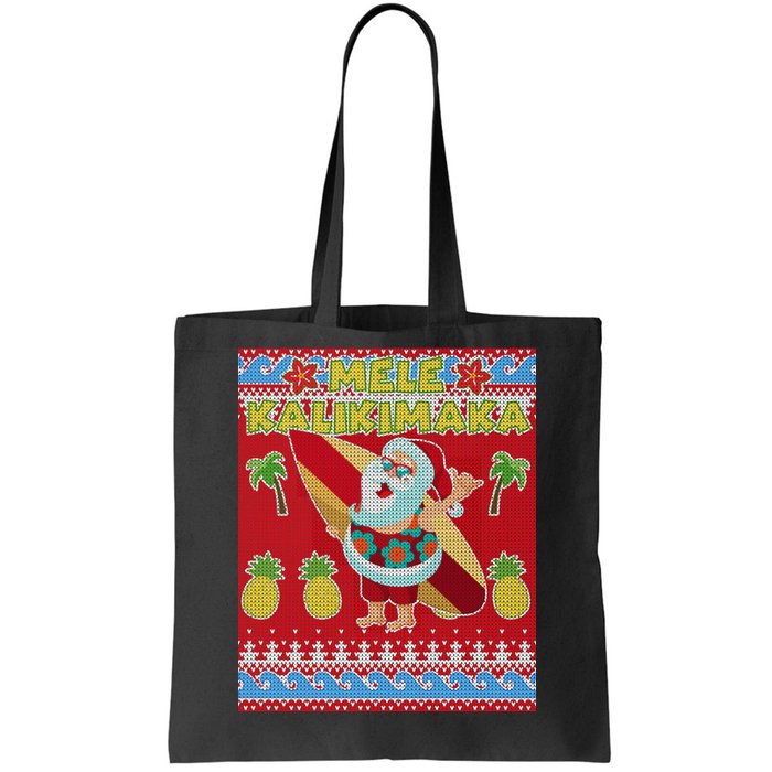 Mele Kalikimaka Santa Ugly Christmas Tote Bag