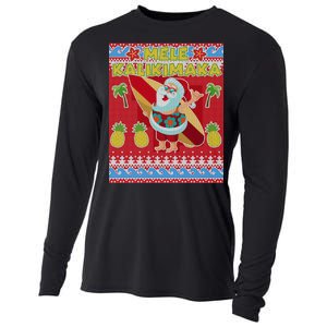 Mele Kalikimaka Santa Ugly Christmas Cooling Performance Long Sleeve Crew