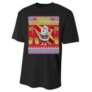 Mele Kalikimaka Santa Ugly Christmas Performance Sprint T-Shirt