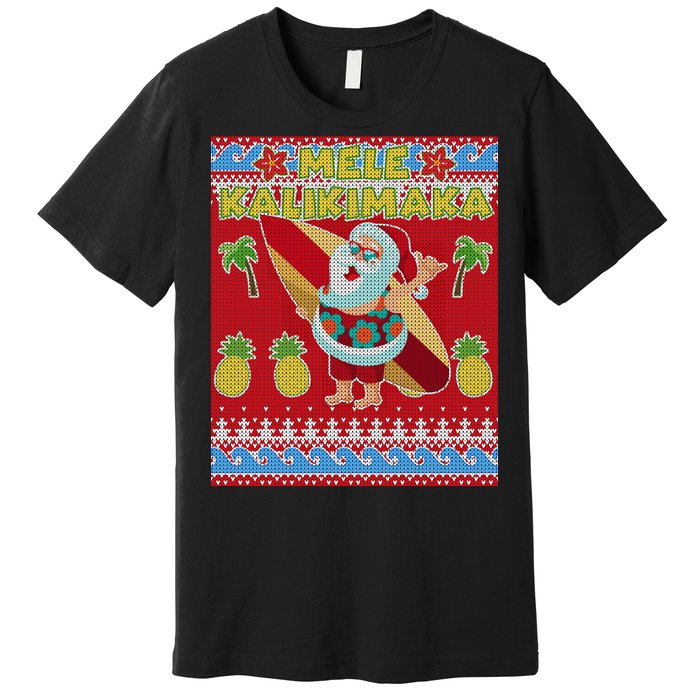 Mele Kalikimaka Santa Ugly Christmas Premium T-Shirt