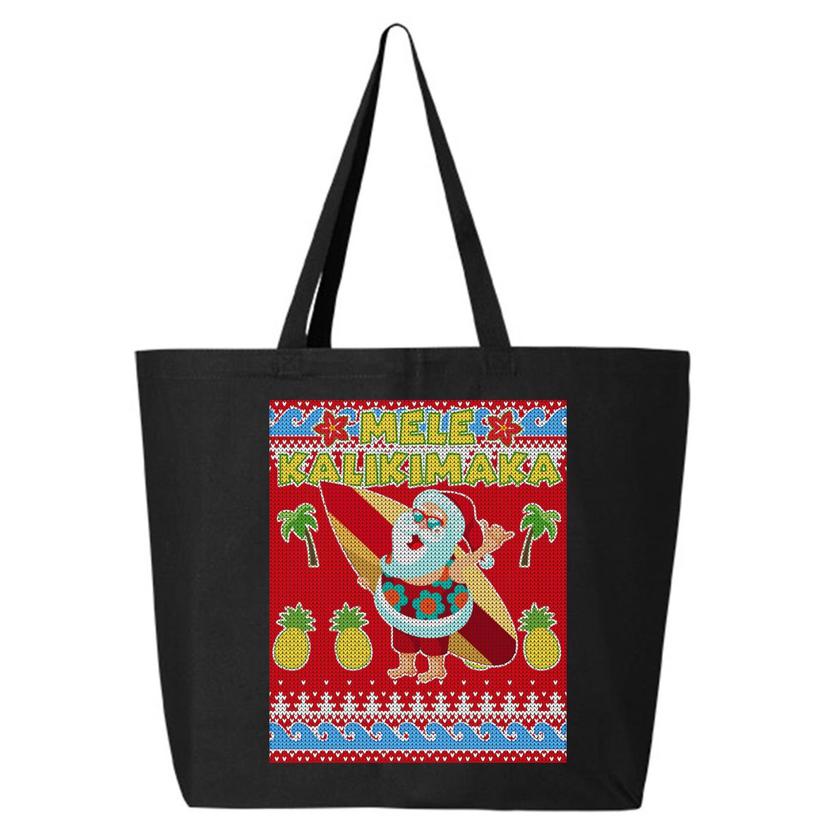 Mele Kalikimaka Santa Ugly Christmas 25L Jumbo Tote