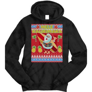 Mele Kalikimaka Santa Ugly Christmas Tie Dye Hoodie