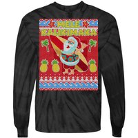 Mele Kalikimaka Santa Ugly Christmas Tie-Dye Long Sleeve Shirt