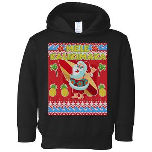 Mele Kalikimaka Santa Ugly Christmas Toddler Hoodie