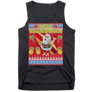 Mele Kalikimaka Santa Ugly Christmas Tank Top