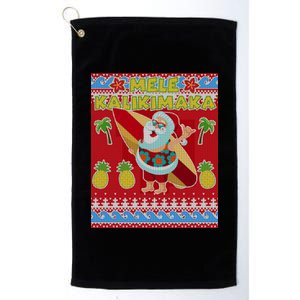 Mele Kalikimaka Santa Ugly Christmas Platinum Collection Golf Towel